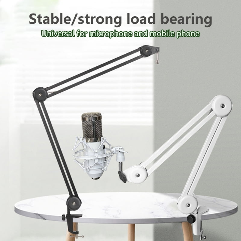 Foldable Mic Boom All Metal Microphone Arm Stand Holder with/without Shockproof Mount for Podcasters and Streamers