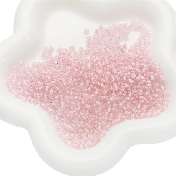 Nvzi-c 2 pieces 4mm ink wash series light pink glass dye core rice bead material handmade DIY bead beads loose bead bracelet earrings accessories