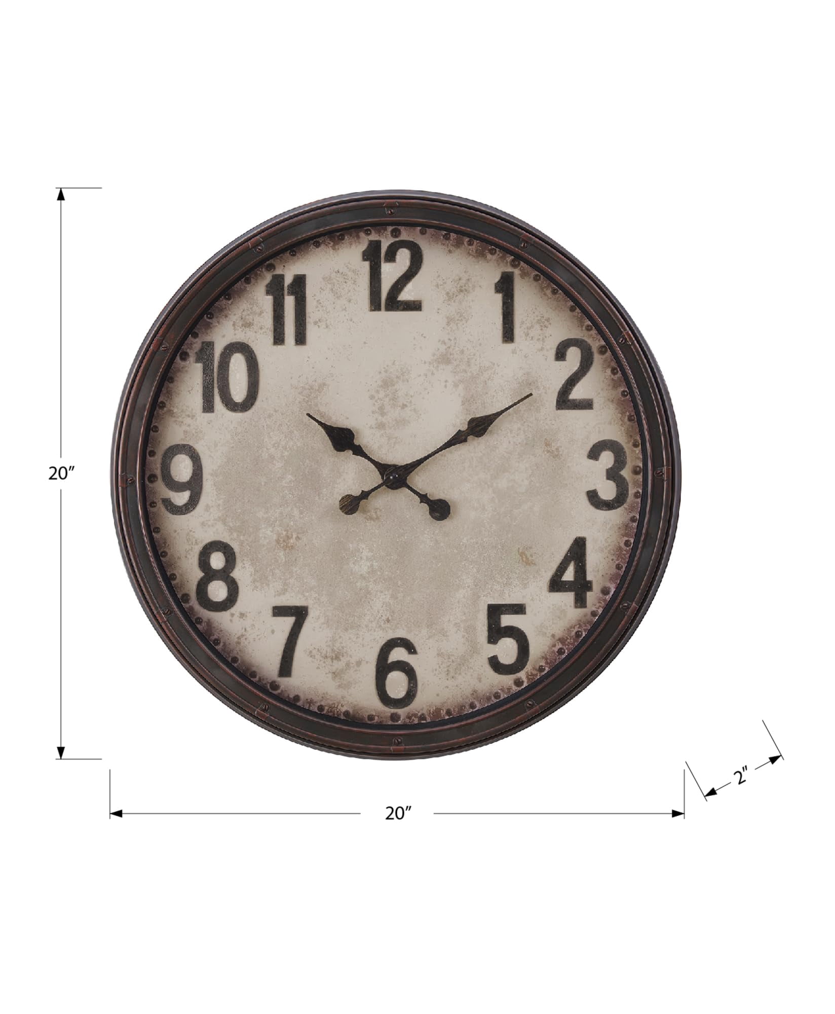 Clocks - 20" Round - Wall Clock - Antique Brown - Transitional