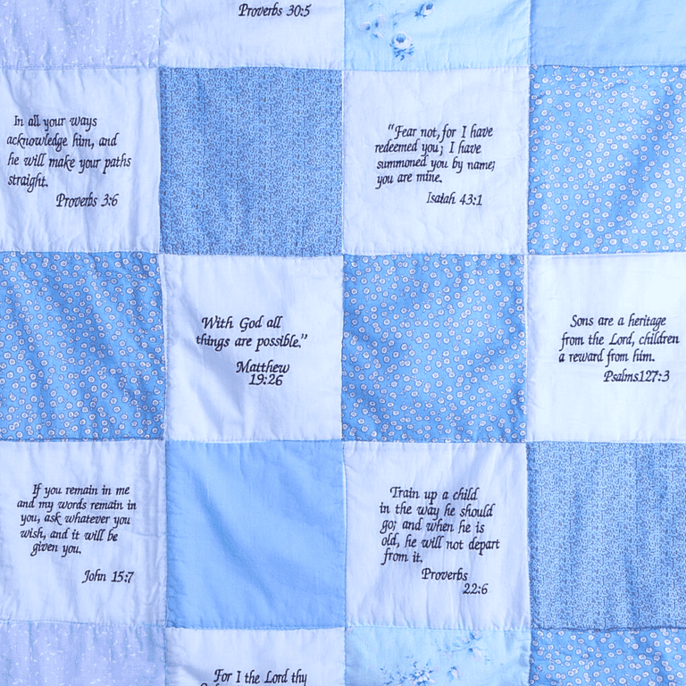 Bible verse baby quilt sale