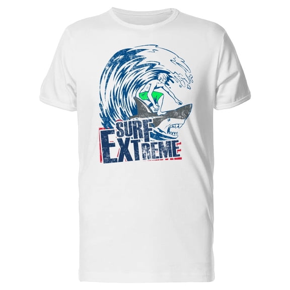Guy Surfing On A Shark  T-Shirt Men -Image by Shutterstock, Male 3X-Large