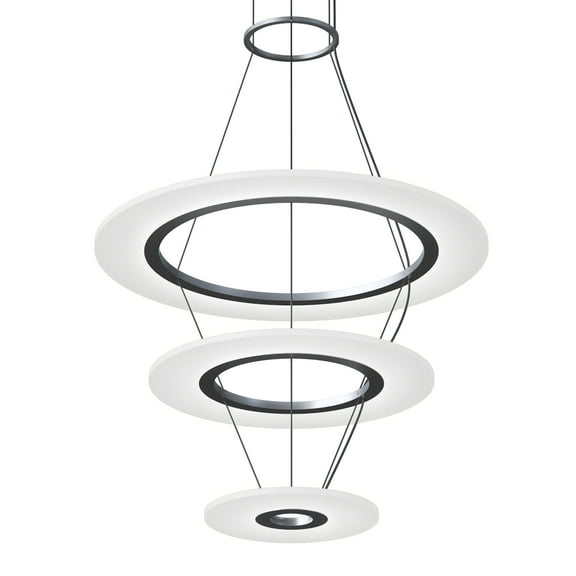 Sonneman 2075.16 Arctic Rings 3 Light 31" Wide Led Ring Chandelier - Silver