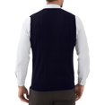 thumbnail image 4 of Huankd Men's Solid Sweater Vest Sleeveless Knit V Neck Spring Winter Casual Pullover Top Navy 3XL, 4 of 8