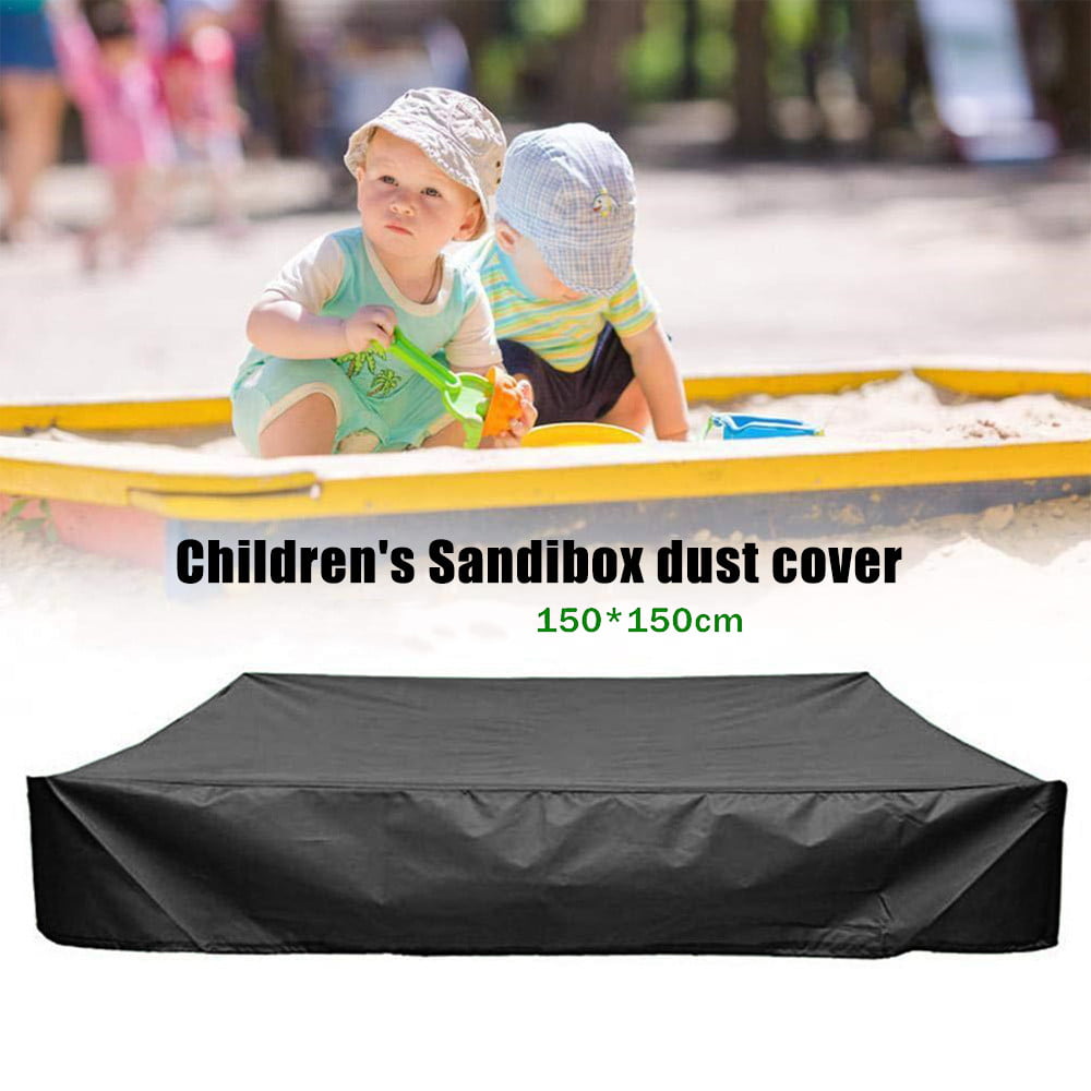 COOSOO Sandbox Cover Waterproof with Drawstring Sandbox Protective Square with Elastic Dust Protection for Sandpit Pool Toys Indoor Outdoor Garden Black 