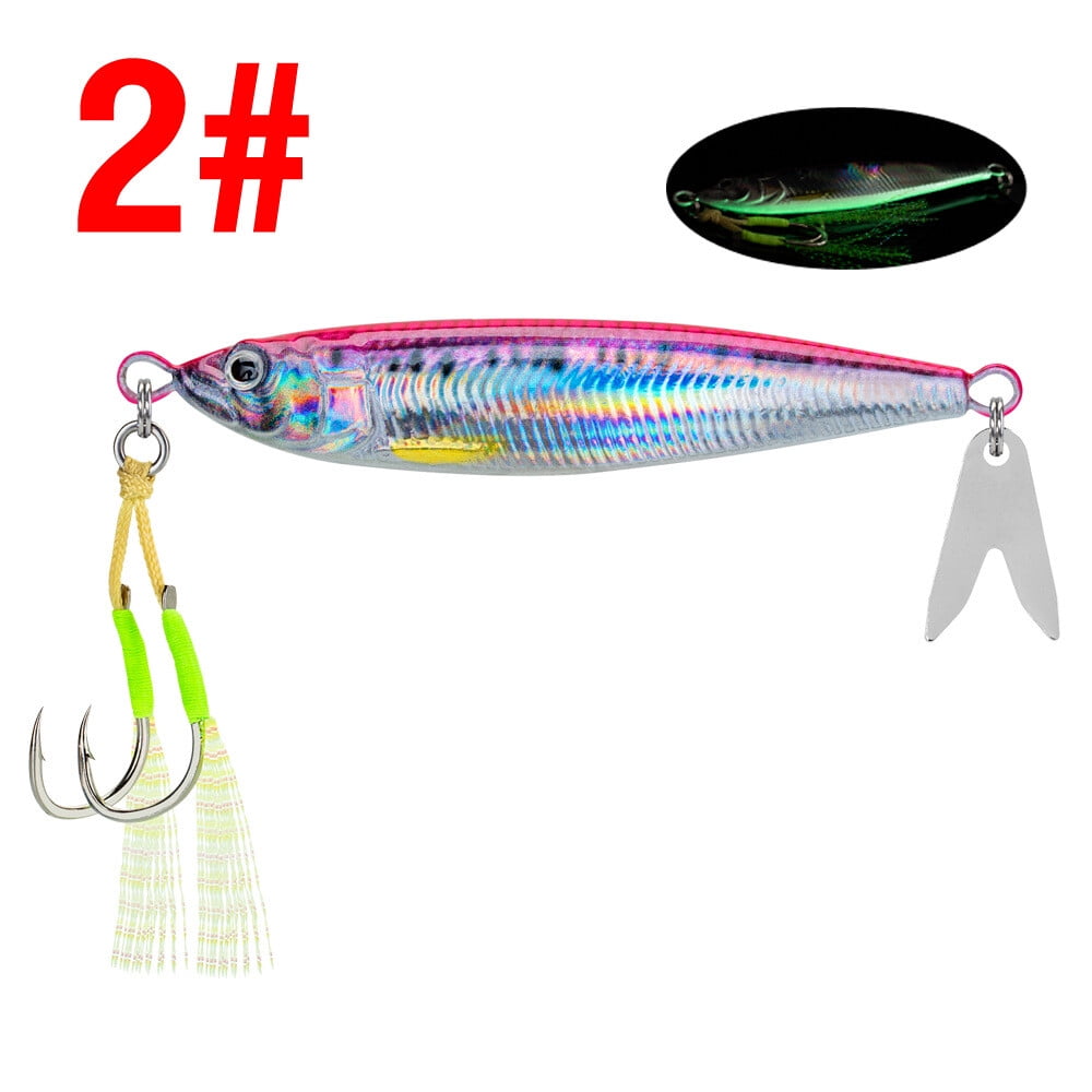 4PCS Metal Jig Fishing Lures Casting Trolling Spoon Bait Saltwater Fishing
