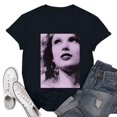 thumbnail image 1 of TayIor Sw1ft Chemises, Tyler Sw1ft Merch, Tyler Sw1ft, Mode Décontractée Imprimée Col Rond Manches Courtes Blouse Femmes Graphique Amateur de Musique TKFASHION Violet Rose TG, 1 of 7
