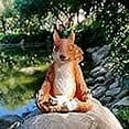 thumbnail image 7 of Meditating Zen Yoga Squirrel Garden Decorations Statues Indoor Outdoor Hand Painted Resin Animal Yoga Figurine in Zen Meditation Lotus Pose - 9 Inch Tall, 7 of 7