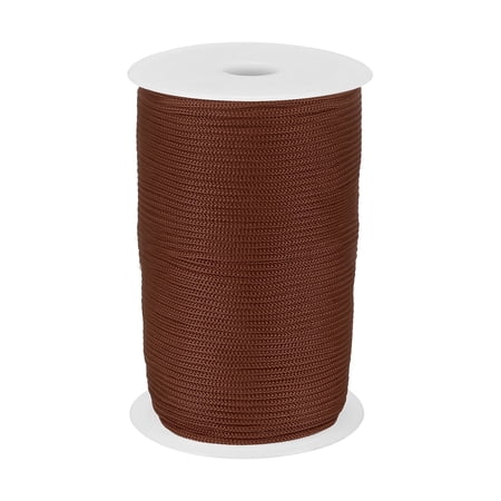 Uxcell 1/8 Inch Hollow Braided Polypropylene Rope, 492ft Utility Cord Waterproof String for Clothesline Camping Crafting Outdoor Golf Courses, Dark Brown