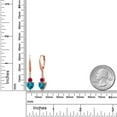 thumbnail image 2 of Gem Stone King 18K Rose Gold Plated Silver London Blue Topaz Red Created Ruby and White Lab Grown Diamond Drop Dangle Earrings for Women (3.73 Cttw, Heart Shape 7MM, Round 4MM), 2 of 4