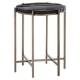thumbnail image 1 of Sunpan Rohan 17" Table d'Extrémité en Bois Moderne en Laiton Antique/brun Foncé, 1 of 1