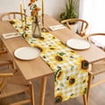 thumbnail image 3 of Yellow Sunflower Table Runner - 36 Inch Long, Kitchen Dining Table Runner Dresser Scarves, Vintage Country Bee Plaid Ginger Check Farmhouse Decor for Coffee Tables Wedding Party Banquet, 3 of 8