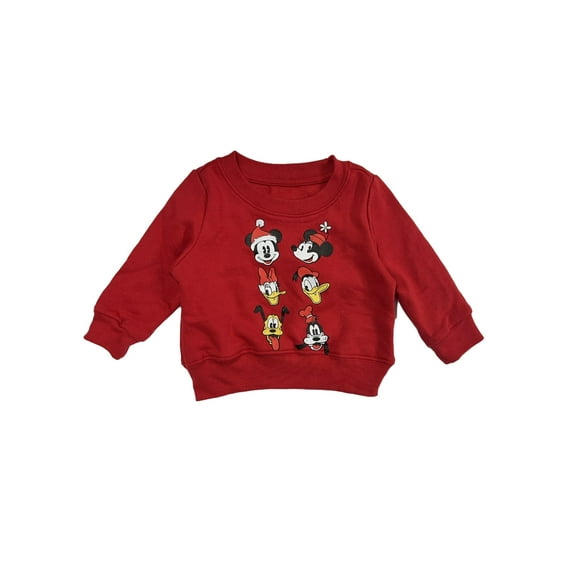 Disney Infant Boys Mickey Mouse & Friends Red Christmas Sweatshirt Top 0-3m