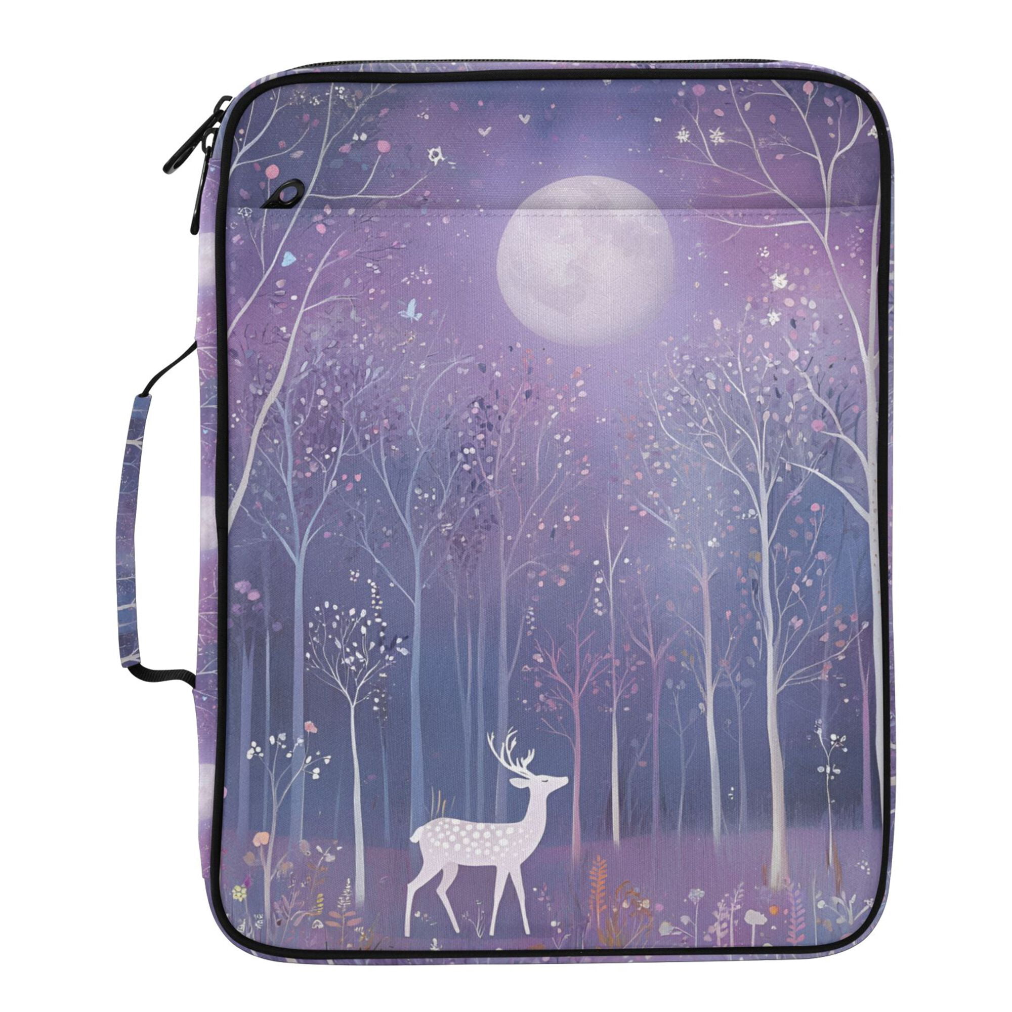 FORMRS Accordion File Folder A4 Size 7-Pocket Expanding Document Organizer Bag with 3 Ring Binder, Purple Forest