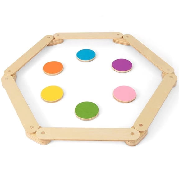 Redsmile 12-Piece Kids Wooden Balance Beam with Colorful Steeping Stones - Motor Skill Development Educational Toy for Toddlers