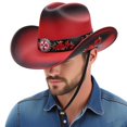 thumbnail image 6 of Slccxzc Cowboy Hat For Men Women, Summer Large Brimmed Sun Protection Sunshade Straw Woven Hats, Ethnic Western Panama Hats, 6 of 7