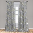 thumbnail image 5 of Ambesonne Dreamcatcher Curtains, Birds Lines Waterdrops, Pair of 28"x63", Pale Purpleblue Marigold, 5 of 5