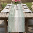 thumbnail image 4 of Sage Green Grey Table Runner 72 Inches, Farmhouse Gray Barn Wooden Vintage Striped Bed Runner Dresser Scarves Tabletop for Indoor Outdoor Parties/Ceremony/Banquet, 18" x 72", 4 of 9