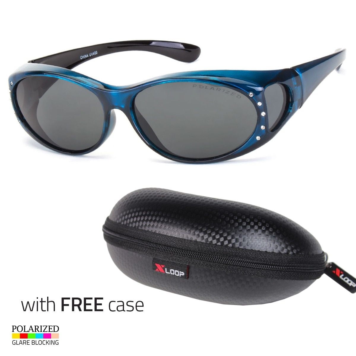 POLARIZED Rhinestone cover put over Sunglasses wear Rx glass fit