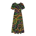 thumbnail image 6 of Summer Beach Dress for Women 2024 Plus Size Fashion Mardi Gras Printed Carnival Short Sleeve Crewneck Dress Casual Flowy Tiered Maxi Beach Dress With Pockets 50% off Clearance!, 6 of 6