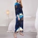 thumbnail image 3 of Balery Moonlit Blue Wolf Conjunto de Pijama con Estampado para Mujer, Conjunto de Dos Piezas con Manga Larga, Ropa de Dormir Suave con Bolsillos, Pijamas Cómodos-Small, 3 of 7