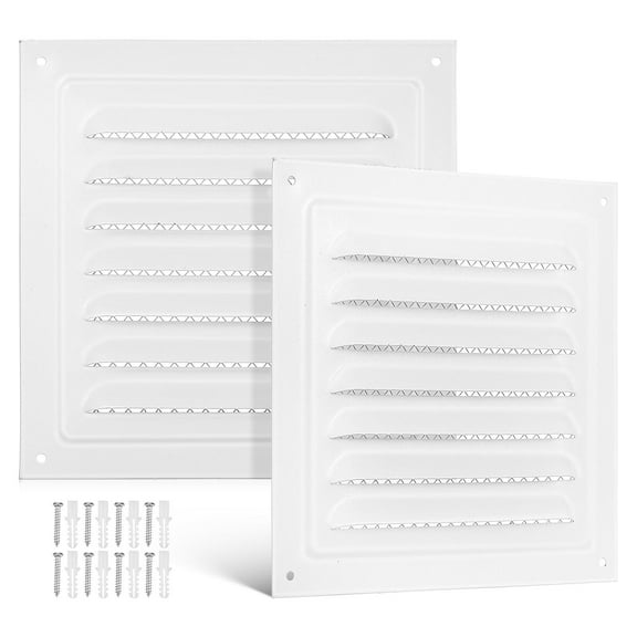 LEORX 2Pcs Stainless Steel Vent Cover For House Attic Vent White 15.0x15.0x0.4In