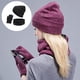thumbnail image 5 of Gorro Bufanda guantes Yinane Gorro cálido Beanie gris negro, 5 of 5