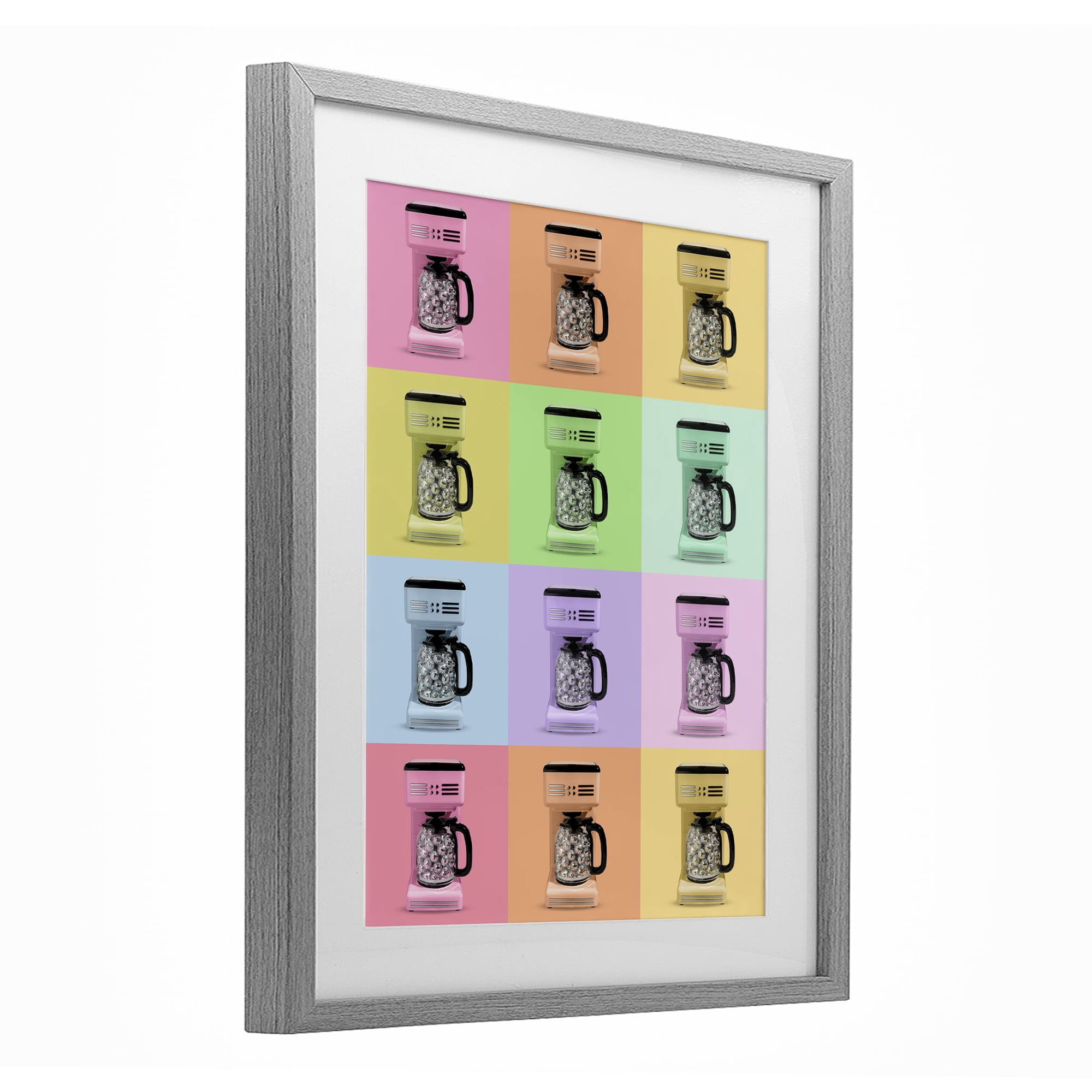 Stupell Industries Disco Coffee Maker Collage Gray Framed Print Under Glass, design by LISH Creative