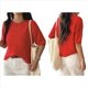thumbnail image 3 of Suéteres de Verano para Mujer, de Corta, Cuello Redondo, Ligeros, Holgados, Elegantes, Informales, Tipo Blusa Rojo XL, 3 of 7