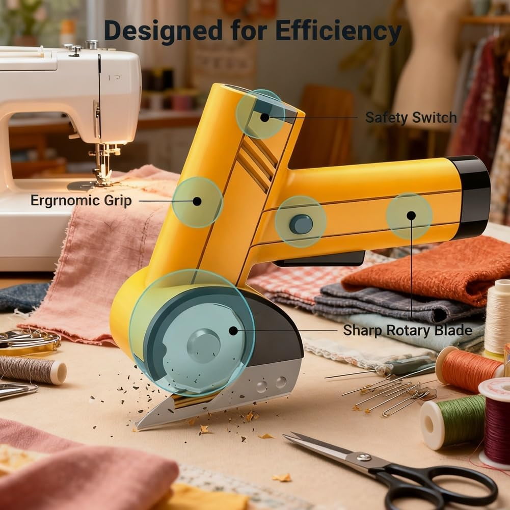 Rechargeable High-Speed Cardboard Cutter, Adjustable Speed Cordless Box Cutter with Safety Lock, Electric Scissors for Cardboard, Fabric, Leather, Carpet