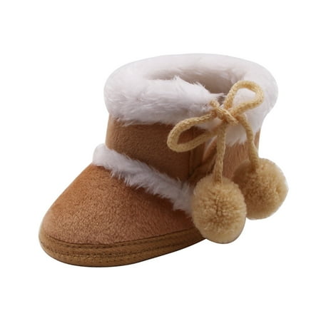 

Relanfenk Baby Shoes Girls Cashmere Plush Winter Boots Bandage Warm Shoes