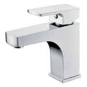 Contempo Living Inc Lowa Style Polished Chrome Stainless Steel/Brass Square Single-hole Lever Bathroom Faucet