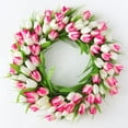 thumbnail image 4 of Tulip Wreath Artificial,15.7 Inch Wreath for Front Door, Home Wall Wedding Office Party Fistival Welcome Decor, 4 of 12