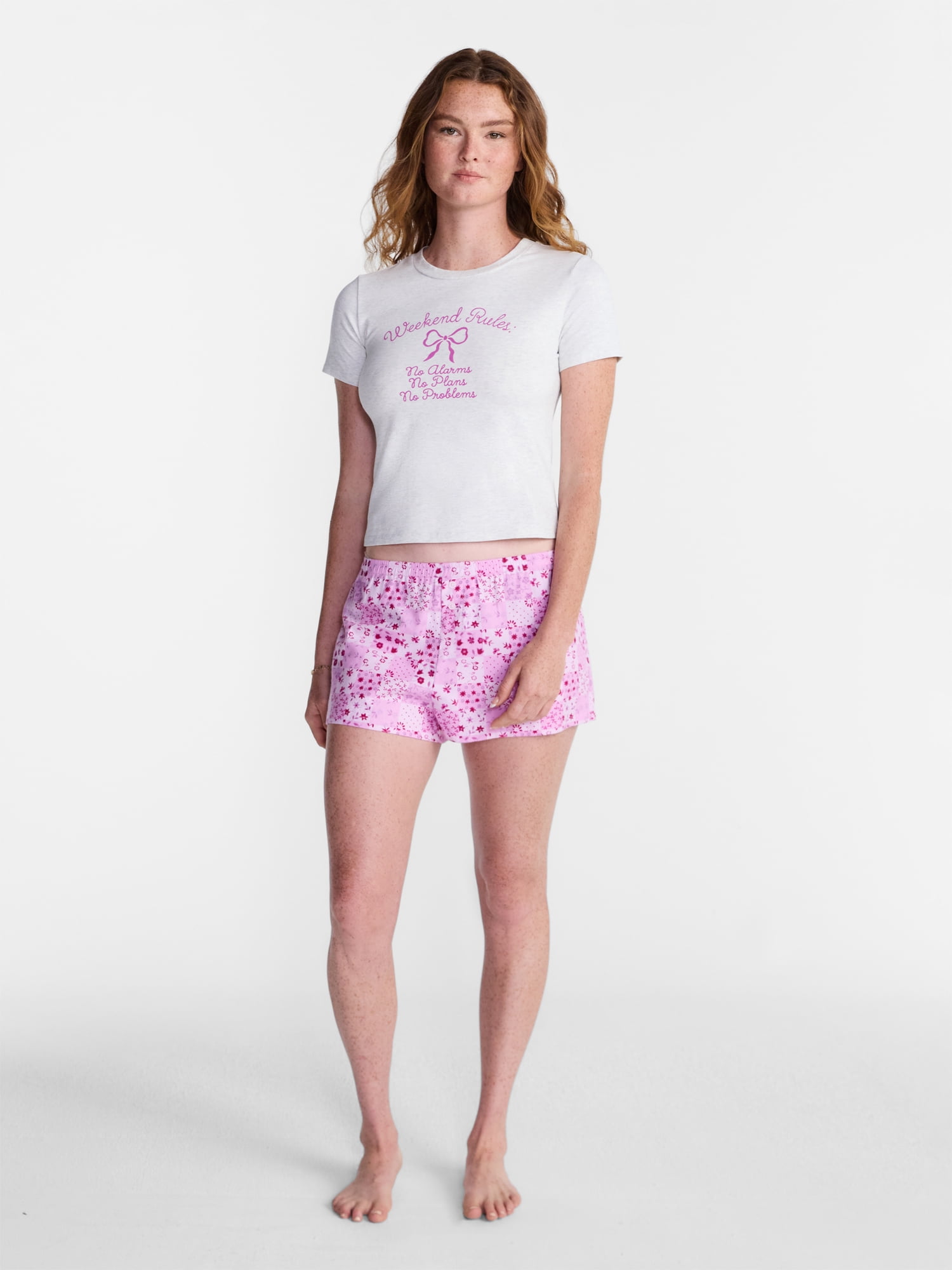 No Boundaries Sleep Tee with Short Sleeves, Women's XS-XXL