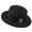 Black, variant on Women’s Square Rhinestone Satin Buckle Solid Minimal Flat Crown Outdoor Sun Hat with Light Foldable Cut for Rural Trips Black