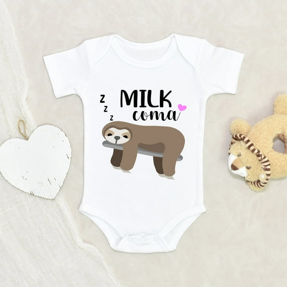 Cute Baby Clothes - Milk Asleep Baby Clothes - Baby Clothes - Funny Baby Clothes - Sloth Baby Clothes