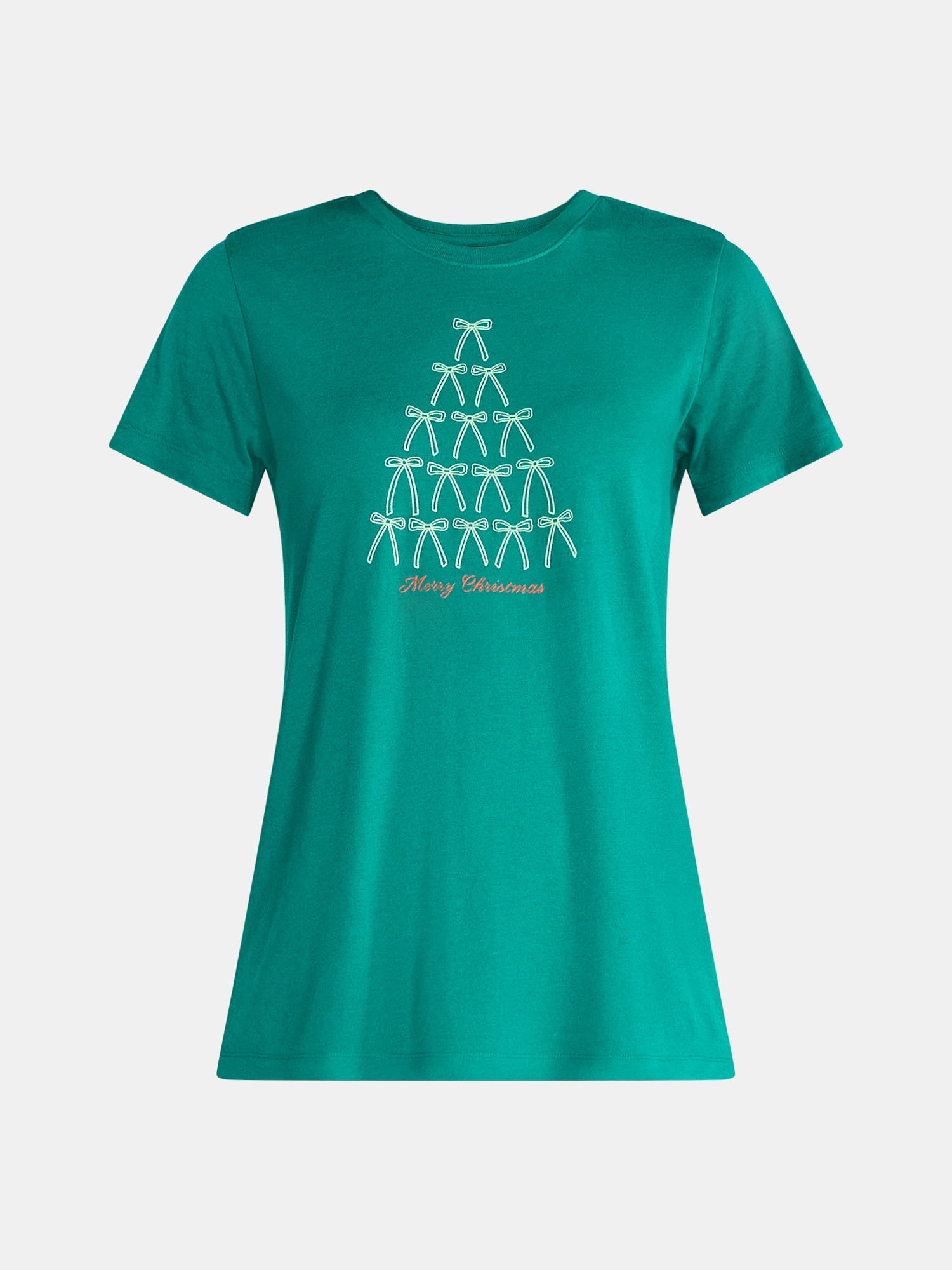 Christmas Women's Bow Tree Graphic Tee from Holiday Time, Sizes S-XXXL