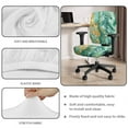 thumbnail image 3 of SCRAWLGOD Marble Print Teal Anti-Dust Computer Chair Cover with Arm Rest Slipcovers 4 PCS Washable Soft Desk Chair Seat Covers Easy to Remove Boss Chair Protector, 3 of 7