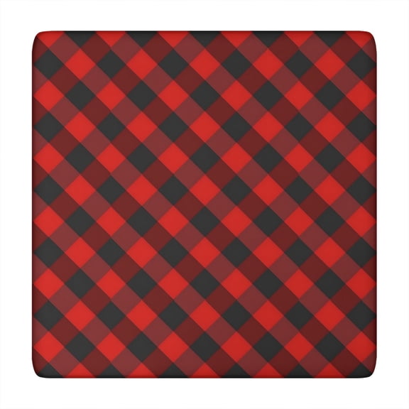Red Black Checkerboard Checkered Pattern Square Fitted Tablecloth with Elastic Edge,Square Table Cover,Washable Elastic Table Cover for Home Kitchen Party Decor 34"x34"