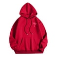 thumbnail image 6 of YDFCWXW Y2K Hoodie for Women Teen Girls Hibiscus Embroidered Pullover Hooded Top Cute Floral Preppy Hoodies Sweater Sweatshirts Red, M, 6 of 7