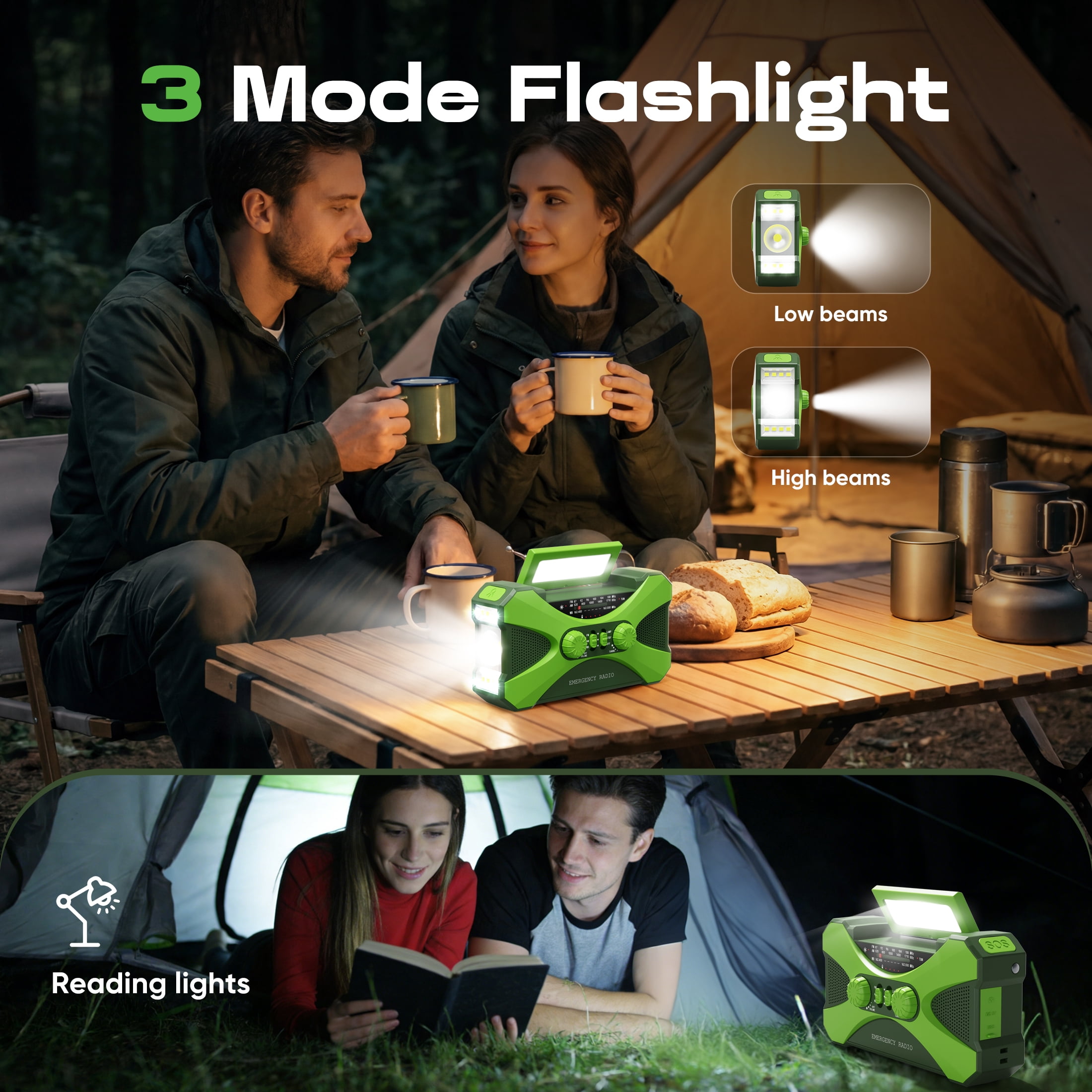 UMUTOO NOAA Emergency Radio, Solar & Hand Crank, 37000mAh Charger, Flashlight, SOS, AM/FM/WB