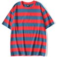 thumbnail image 1 of REDHOTYPE Men's Loose-fit Short-Sleeve Stripe Crewneck T-Shirts Basic Top, 1 of 2