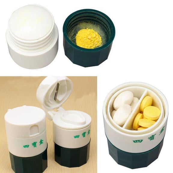 Travelwant Practical Pill Tablet Medicine Cutter Grinder Crusher Storage Organizer Box Case