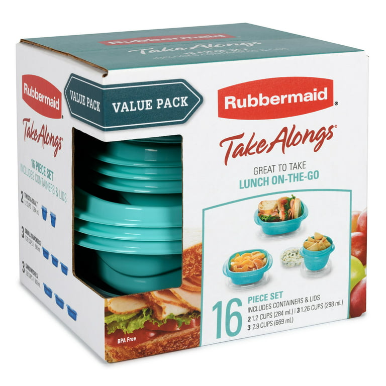 Rubbermaid TakeAlongs 2.9 Cup Sandwich Food Storage Container, 4 Pack