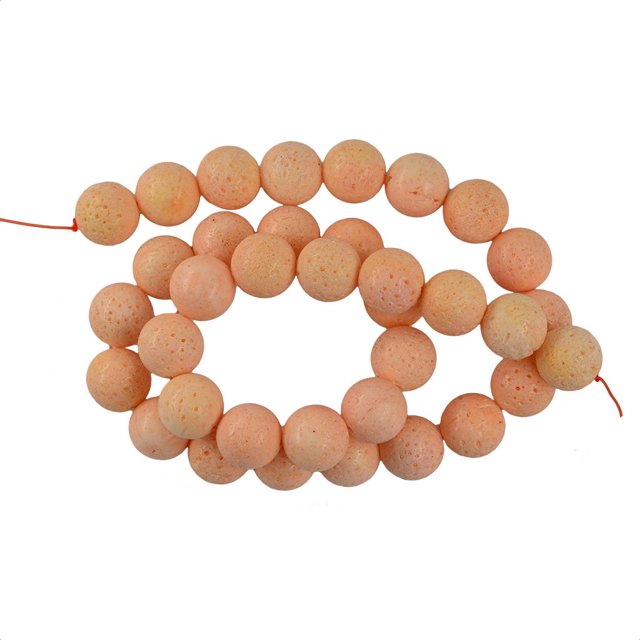 Piedra preciosa redonda rosa esponja natural suelta 1 hebra 10 mm 10mm Sunnimix Cuentas sueltas