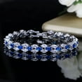 thumbnail image 2 of Stunning Cubic Zirconia Blue Chain Bracelet Bridal Wedding Jewelry, 2 of 8