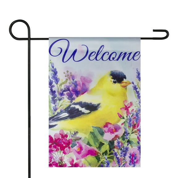 Northlight Welcome Yellow Finch Spring Outdoor Garden Flag 12.5" x 18"