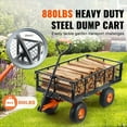 thumbnail image 2 of Garden Dump Cart, 880lbs Heavy Duty Utility Wagon - 3.2 cu ft Metal Dump Cart with 10 inch Tires & 2-in-1 Handle, 2 of 7