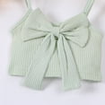 thumbnail image 5 of Faraee Toddler Baby Summer Clothes for Girls Bow Tie Sleeveless Ribbed Crop Tops and Floral Print Bell Bottom Flare Pants Outfit 6 12 18 24 Months 2T 3T 4T 5T Light Green, 5 of 7