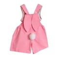 thumbnail image 4 of Lullu Girls Cute Rabbit Ear Overall Shorts Casual Sleeveless Romper, Sizes 4-5, 4 of 8
