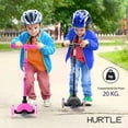 thumbnail image 4 of Hurtle Monopatin Scooter para Niños de 2 a 5 Años, 3 Ruedas con Luces LED, Mini Kickboard con Freno, Manillar Ajustable de 63 cm a 71 cm, Antideslizante, Patin del Diablo, Rosa, 4 of 7